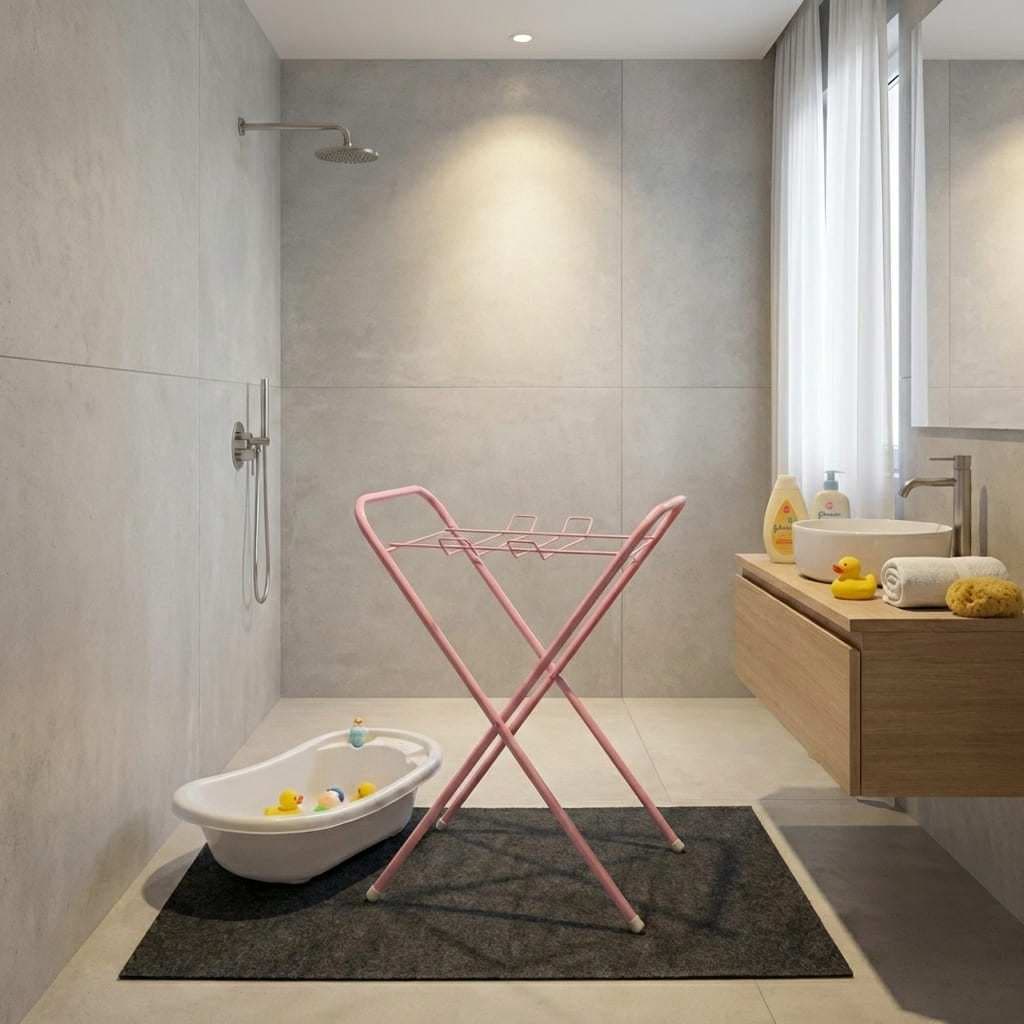 Suporte para Banheira de Bebê Dobrável Portátil com Estrutura Estável e Resistente