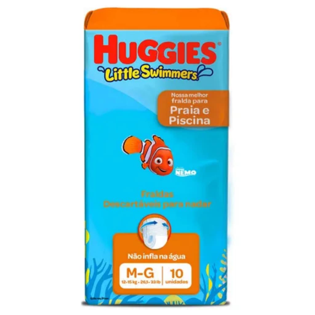 Fralda Huggies Little Swimmers M/g 10 Fraldas Praia Piscina