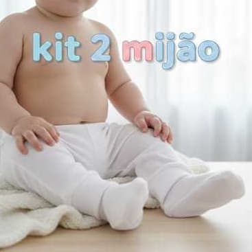 Kit 2 Mijão roupa de Bebê bebê com culote Tecido canelado menina e menino Unissex bebe