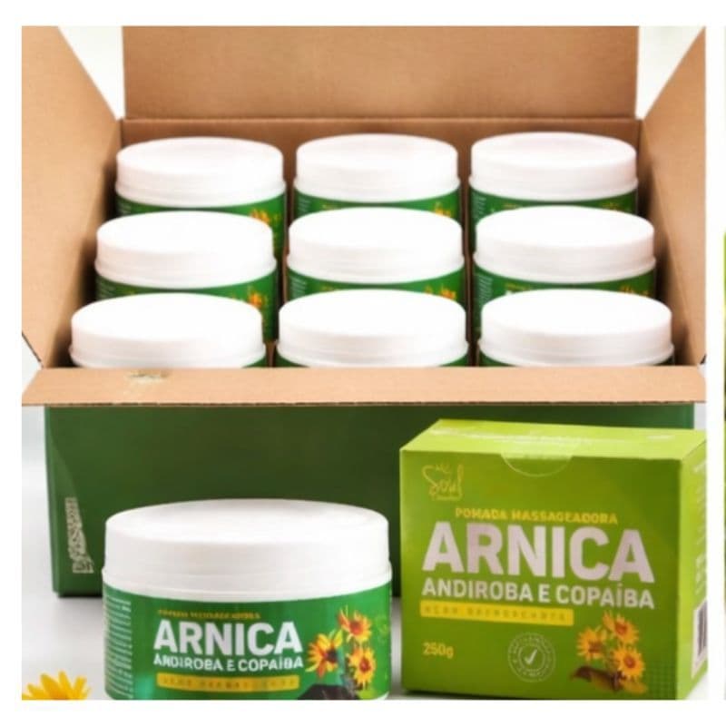 Kit 12 Pomada Massageadora Arnica Andiroba Copaíba 250g