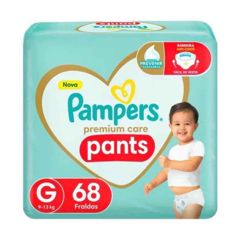 FRALDA PAMPERS PREMIUM CARE G 68 UN Pants