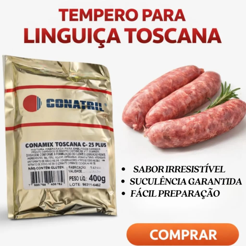 Tempero Completo p/ Linguiça Toscana C 25 Plus Conatril