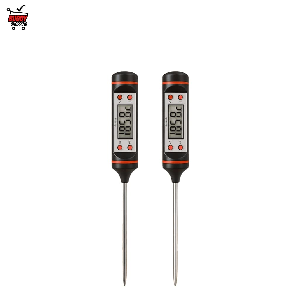 Kit 2 Termômetros Culinário Digital Espeto | Profissional para Temperatura Alimentos & Bebidas