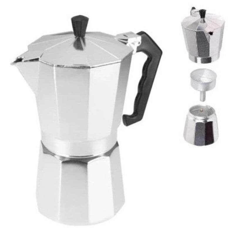 Cafeteira Italiana Manual Moka Rápido e Prático Café Expresso 200ml Alumínio Com Alça