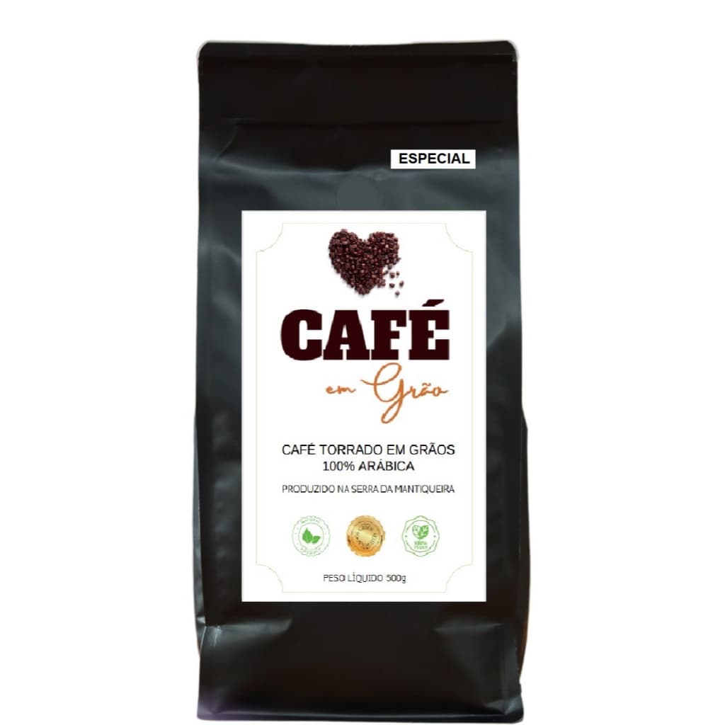 Café Especial em grãos 500 g - Torra Média - Arábica