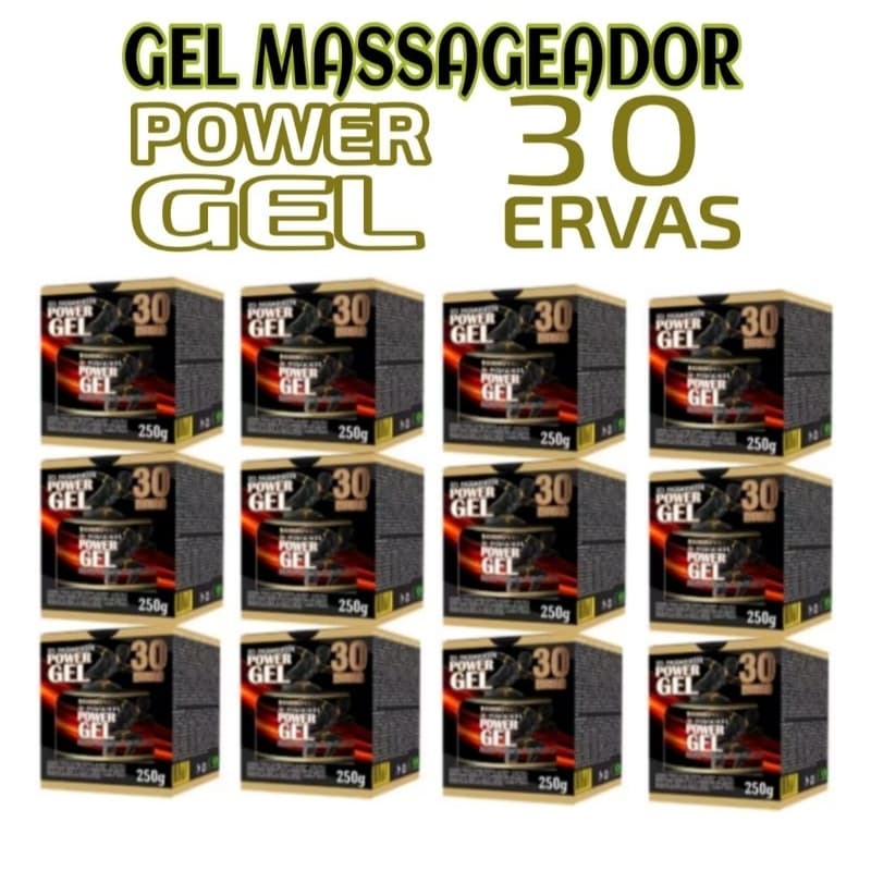 kit 12 Gel 30 Ervas Massageador Bioinova 250g - Alívio de Estresse e Fadiga Muscular