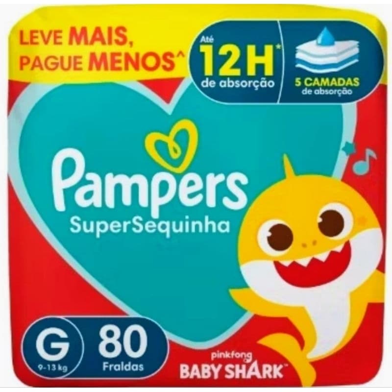 Fralda Pampers Tamanho G com 80 Unidades – Ultra Absorção, Conforto e Proteção Antivazamento