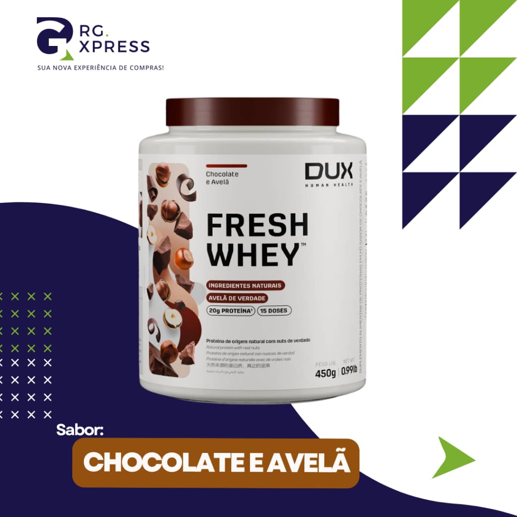 Whey Protein DUX Fresh Whey 450g – 20g Proteína | 15 Doses