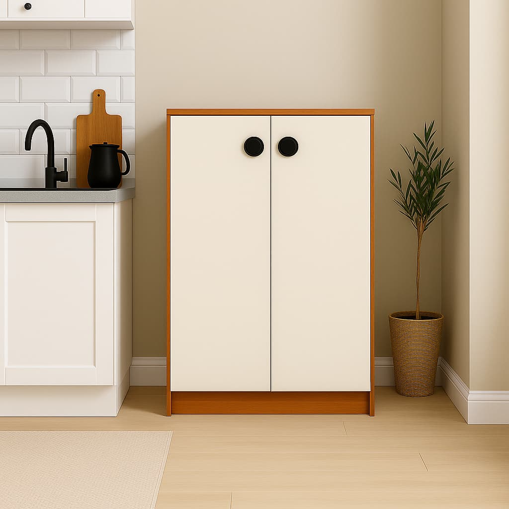 Armário Multiuso Balcão Organizador 02 Portas e 03 Prateleiras Cozinha Moon - ENTREGA RÁPIDA