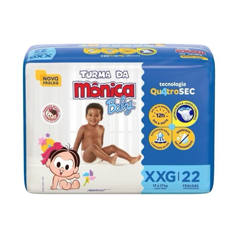 Fralda Turma Da Mônica Econômica XXG 22 Fraldas