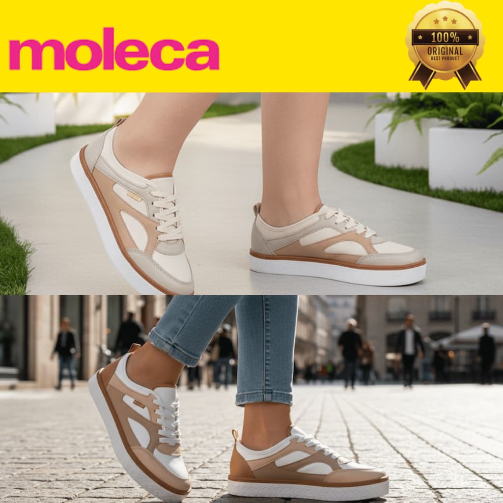 Tênis Moleca Feminino Casual Confortável Napa Turim Conforto Sapato Estilo Cadarço Leve Original