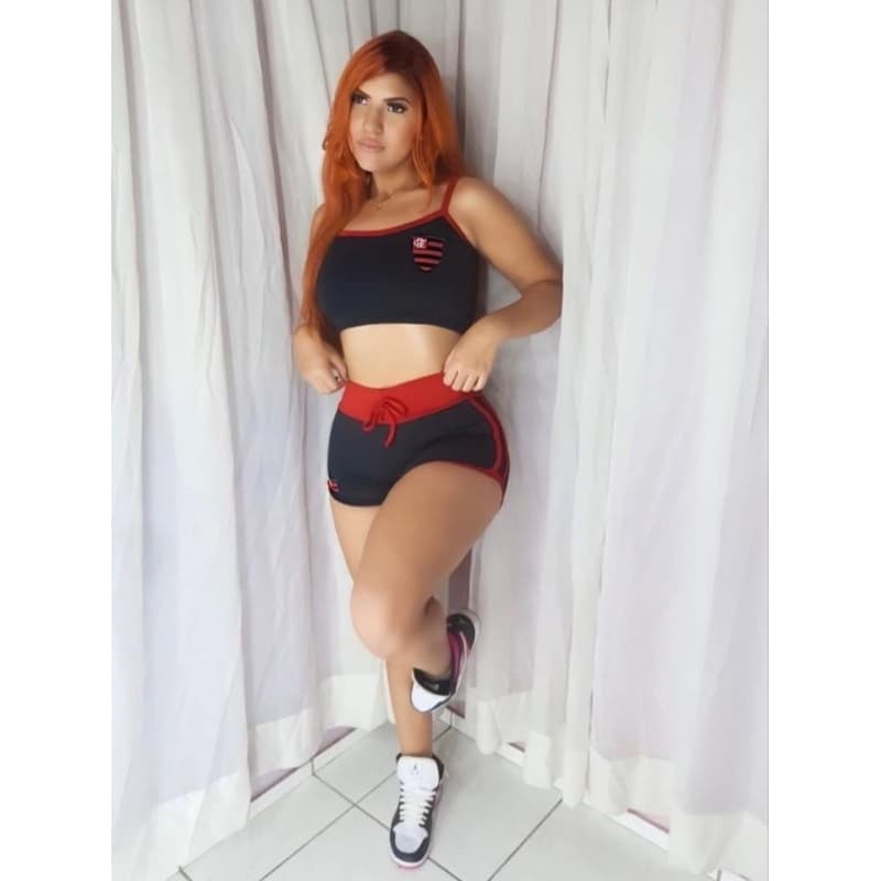 Conjunto Feminino Fitness Torcedora - Tecido Suplex com Elastano - Vários Modelos