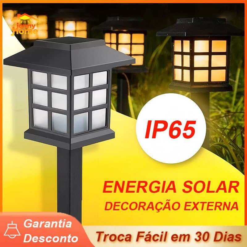 Kit 6/4/2 Luminarias Solar Espeto Led À Prova D'Água Para Jardim Quintal Gramado Chão Decoração Luz Quente