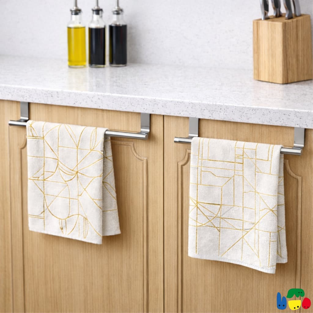 Suporte para Toalha Toalheiro Reto Multiuso para Banheiro e Cozinha Inox 36cm Resistente Moderno