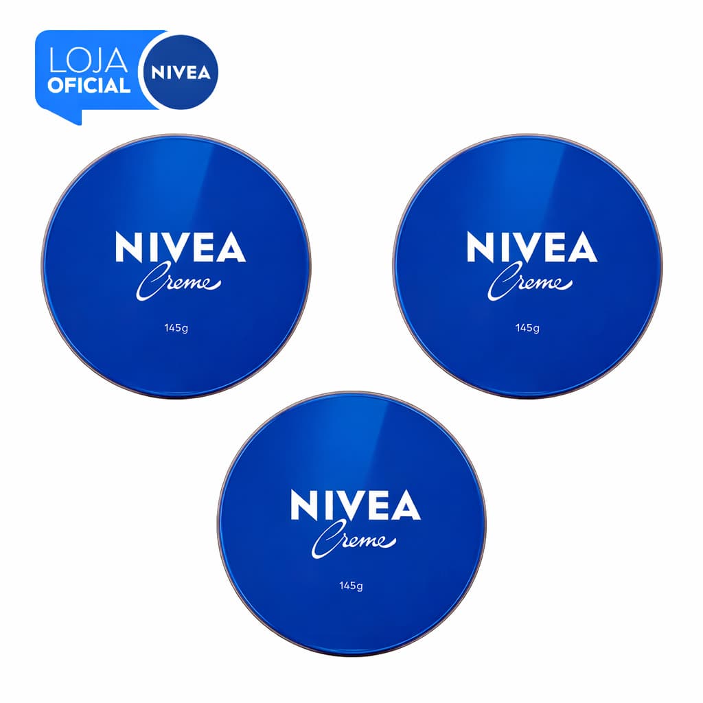 KIT NIVEA Creme Hidratante Lata 145g  - 3 unidades