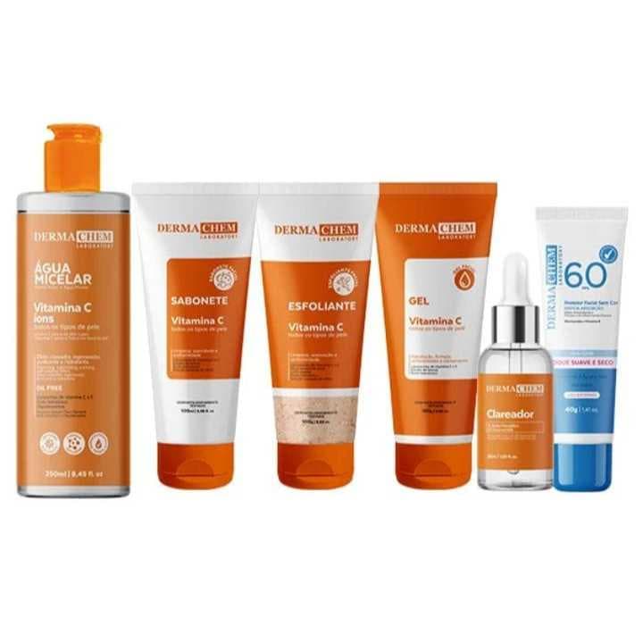 Kit DERMACHEM Skincare Vitamina C Anti-idade Clareador