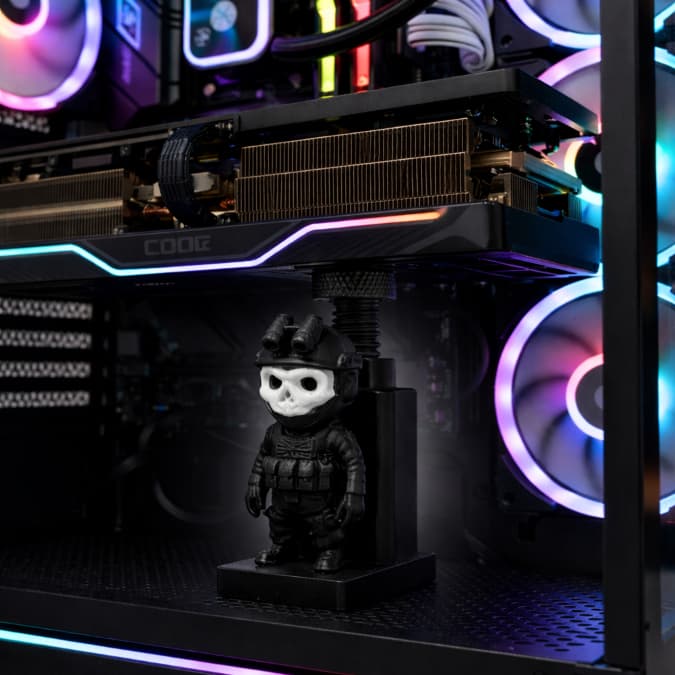 Suporte para Placa de Vídeo Ghost Call of Duty exclusivo  – GPU Ajustável Gamer Universal