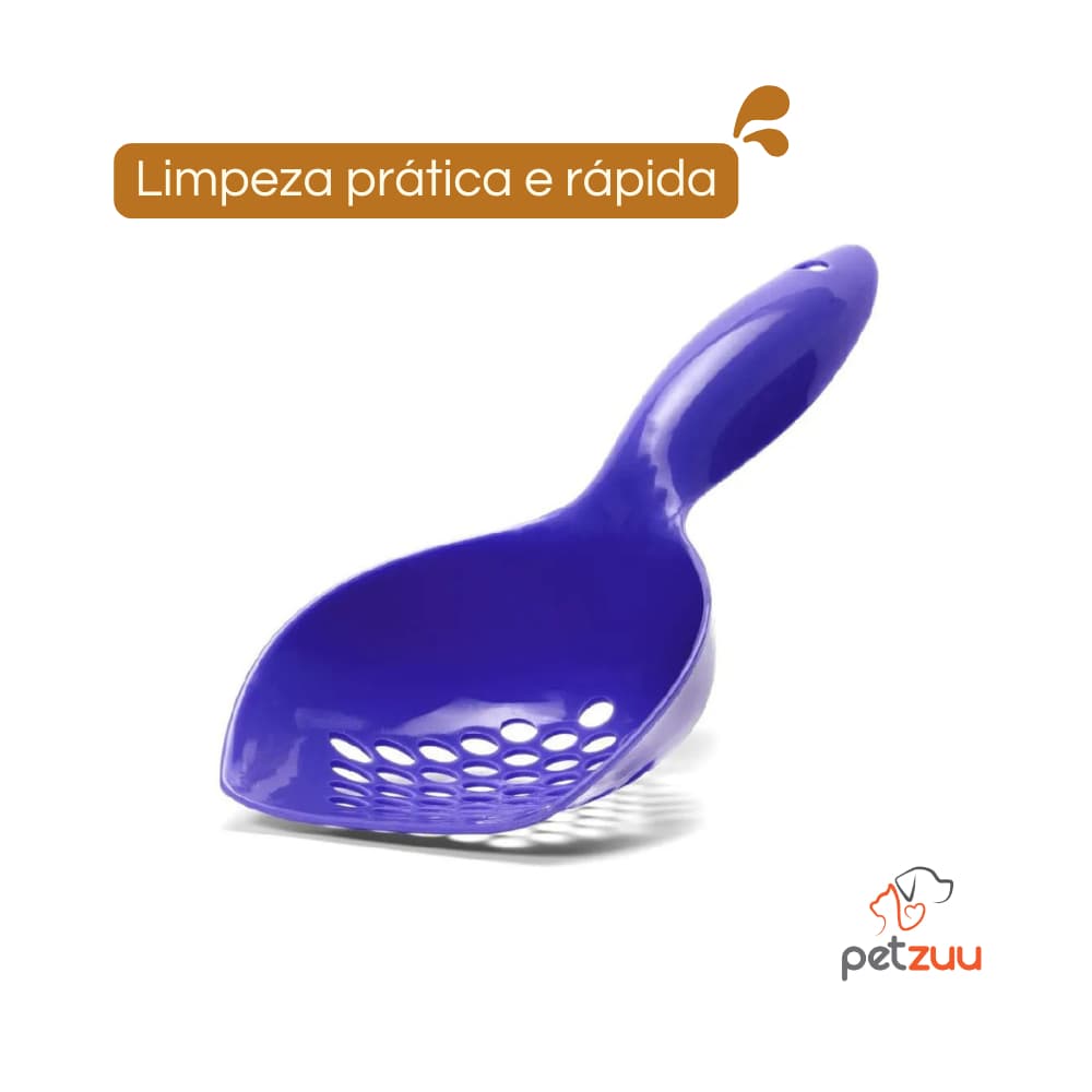 Pá para Caixa de Areia de Gato Plástica Resistente Higiene Fácil Limpeza Bandeja Sanitária - Família de Estimação