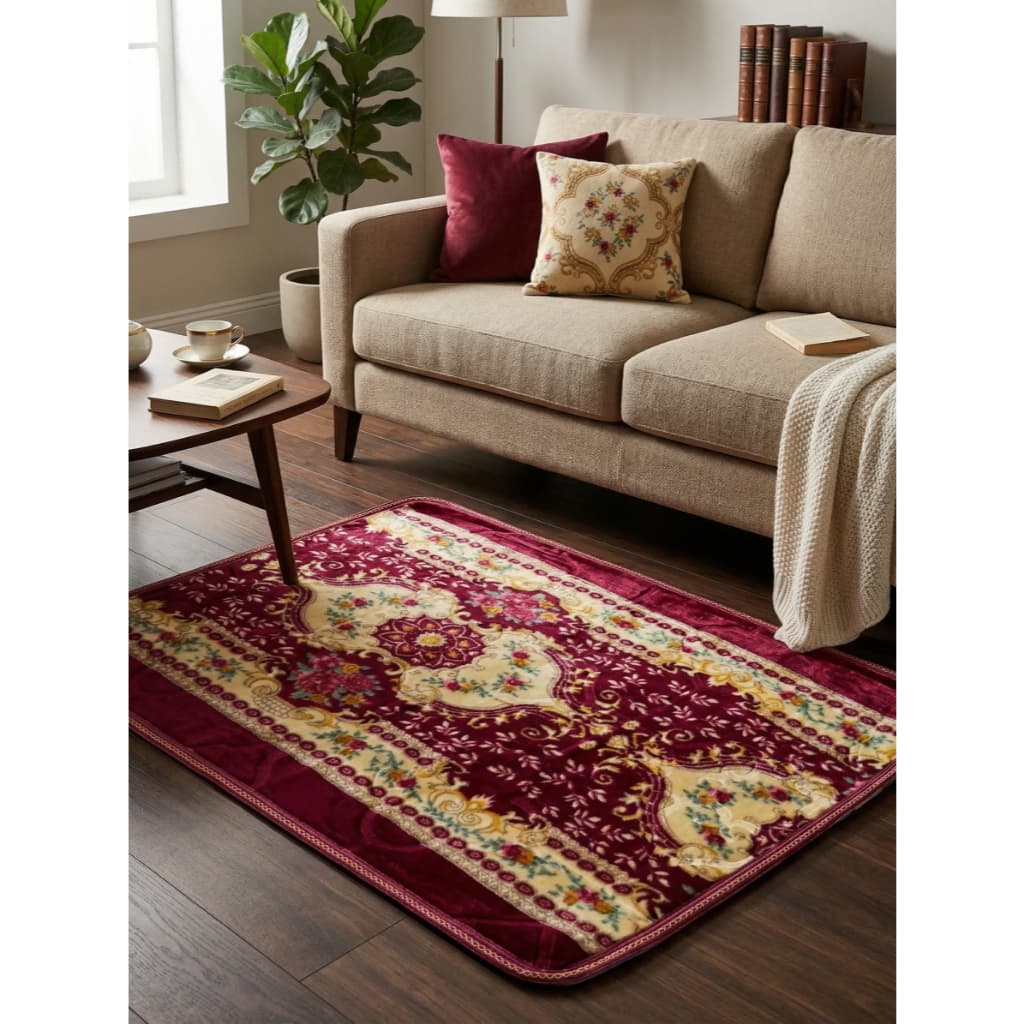 Tapete Sala Quarto Floral 60x90 cm Antiderrapante Ins Flannel pequeno Estampado