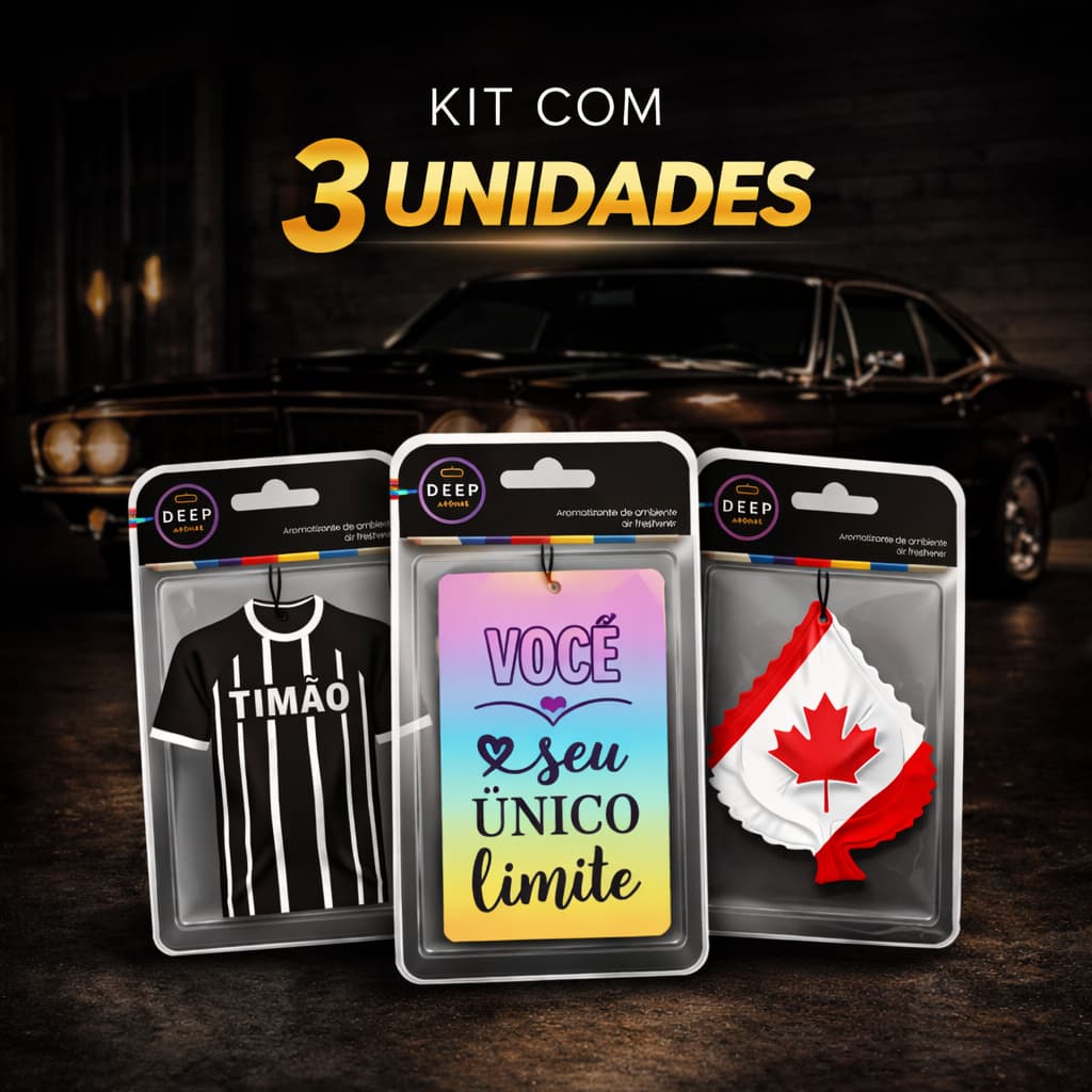 Kit 3 Cheirinhos de Carro Aromatizante Automotivo Perfume Carro Cheiro Novo Aromatizador Sortidos