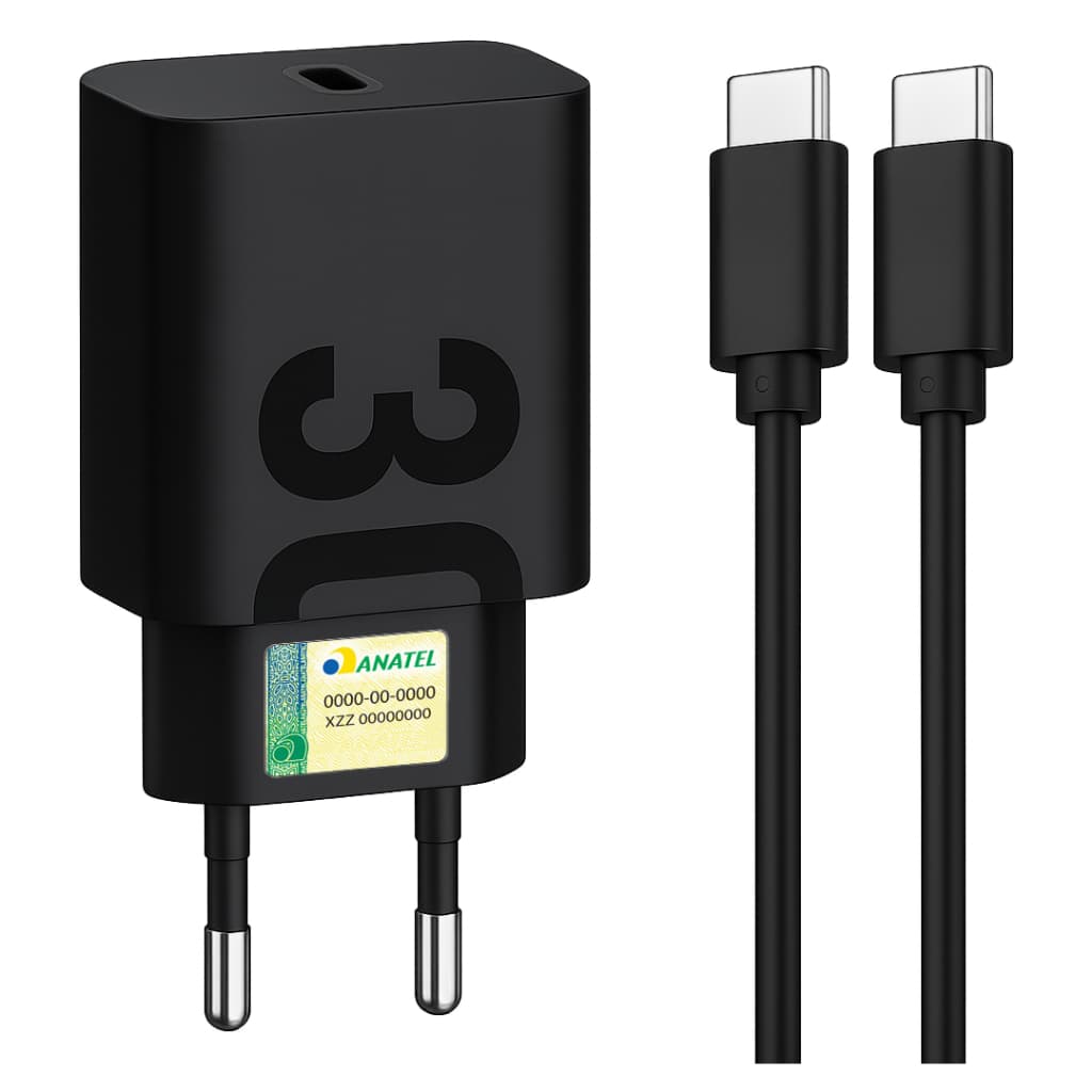 Carregador Turbo Para Celular Tipo C 30w com Cabo Carregamento rápido