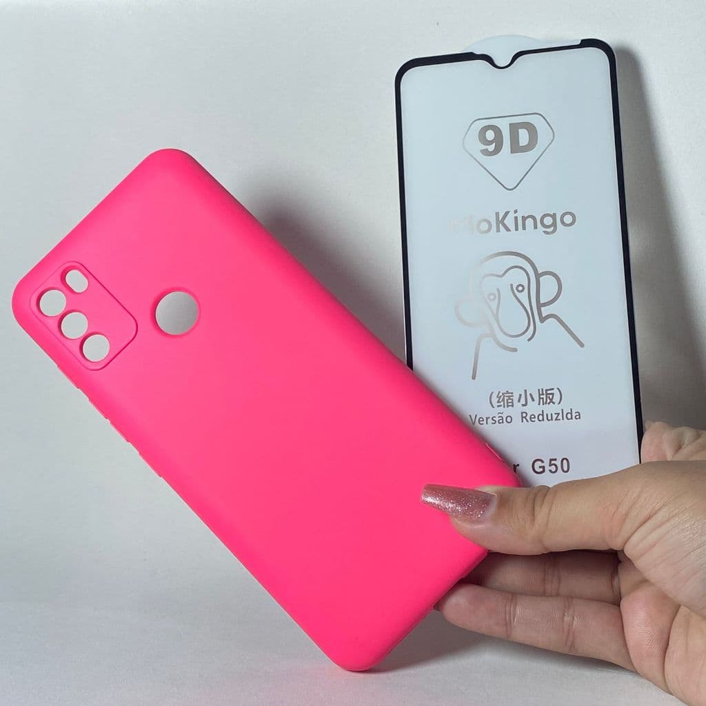 CAPA G50 4G + Película 3d KIT Motorola Capinha Case Protetora Celular Silicone