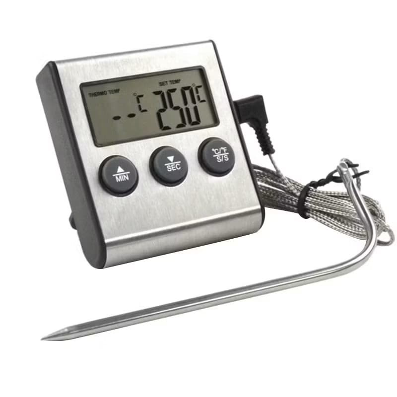 Termômetro Timer Digital P/ Forno / Defumador Churrasqueira COM PILHA