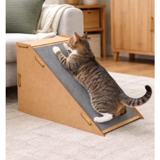 Arranhador Gato Rampa Anti Estresse Brinquedo Toca Casinha