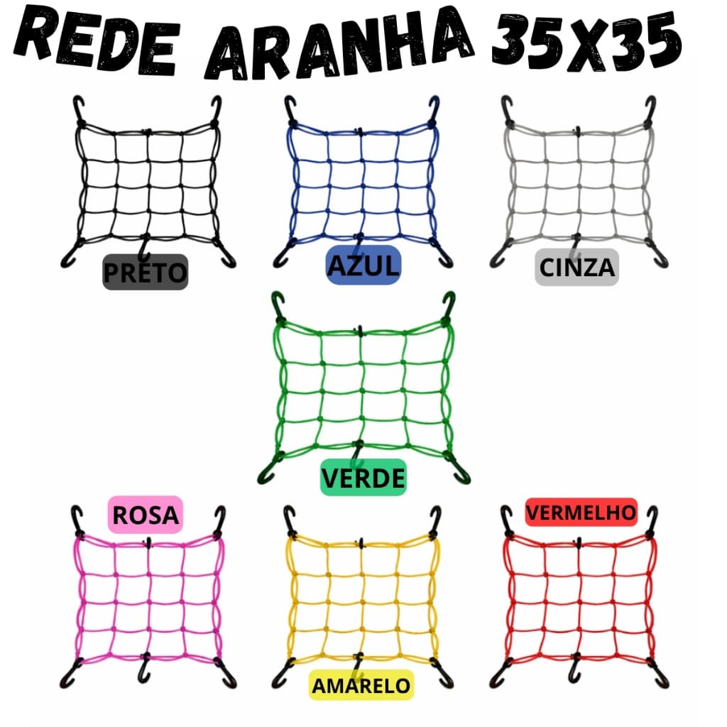 Rede Elástica Aranha Moto Bagageiro Capacete para Motocicleta Bicicleta bike 35x35