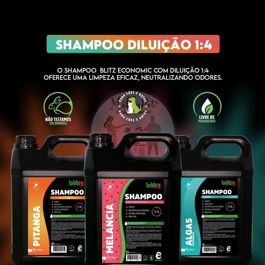 Shampoo Blitz Pet  5L - Dilui 1:4 (para cães e gatos)