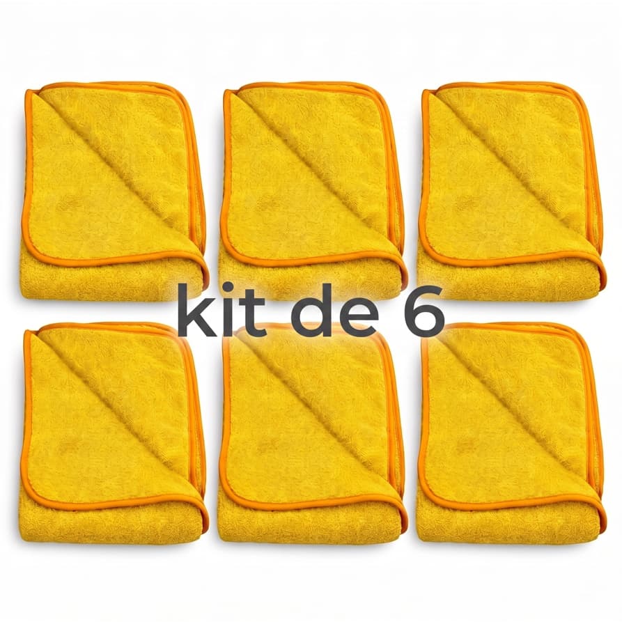 Kit 6 ou 10 Toalhas Microfibra  350GSM 40x60  Limpeza Automotiva Pano Mágico Casa Carros Vidro Tela