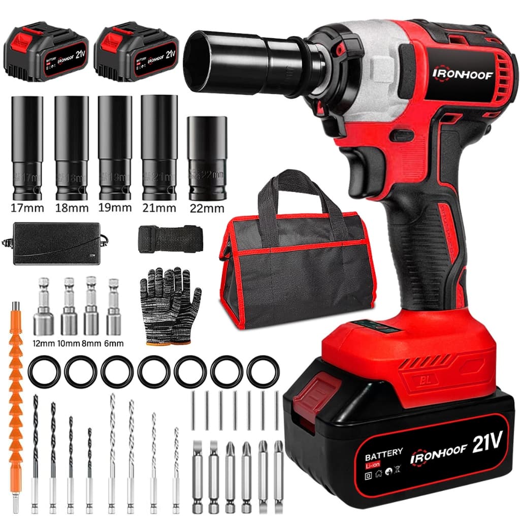 Chave De Impacto 520nm Brushless Furadeira Parafusadeira 21v 2 Bateria