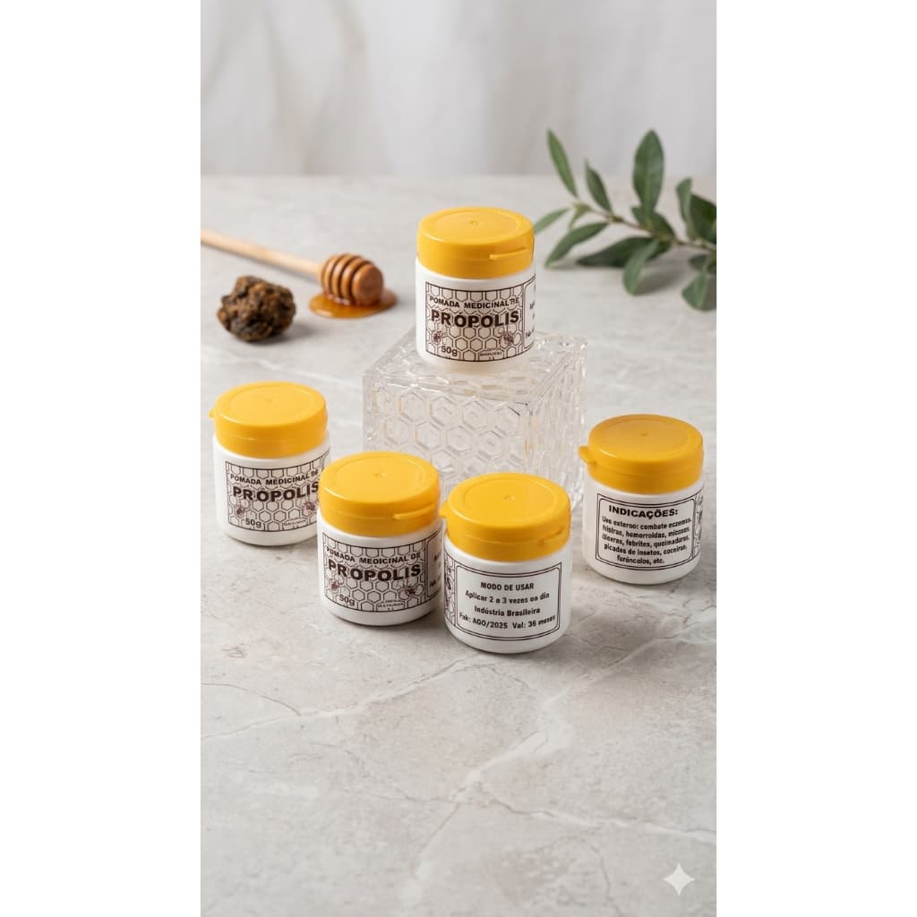 kit com 12 unid. pomada medicinal de própolis 50gr concentrado
