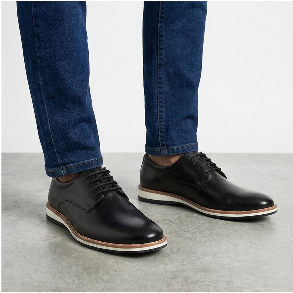 Sapato Masculino Casual Oxford Confortável Sapatenis Casamento Trabalho Social Presente Elegante Derby Confortável Fino