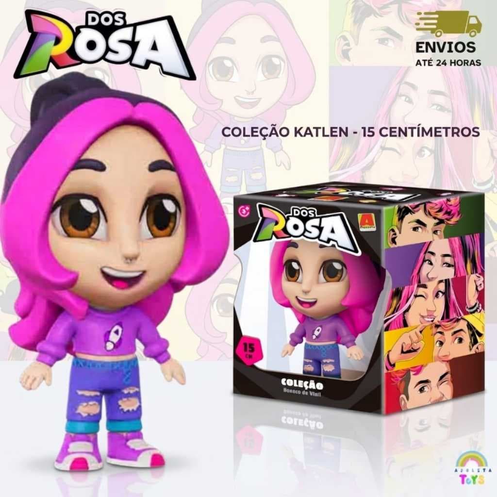 Boneca Katlen Articulada 15 cm Vinil Dos Rosa Original