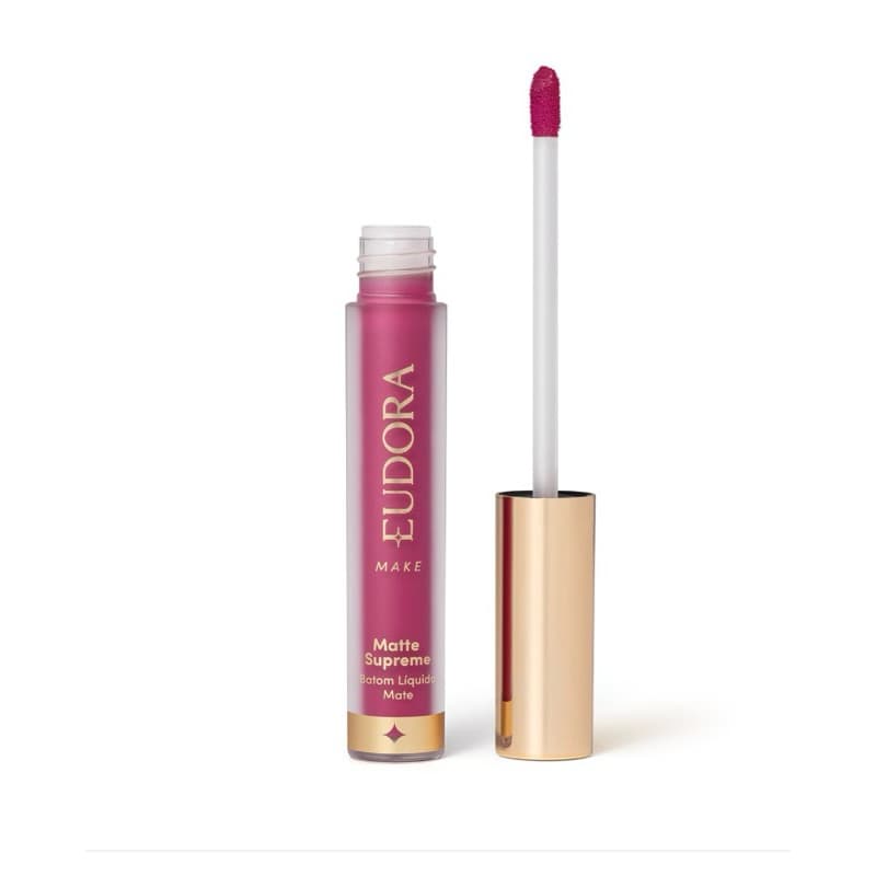 Batom Líquido Matte Supreme Eudora - Textura Matte Ultra Confortável, Cores Super Pigmentadas, fúcsia valioso