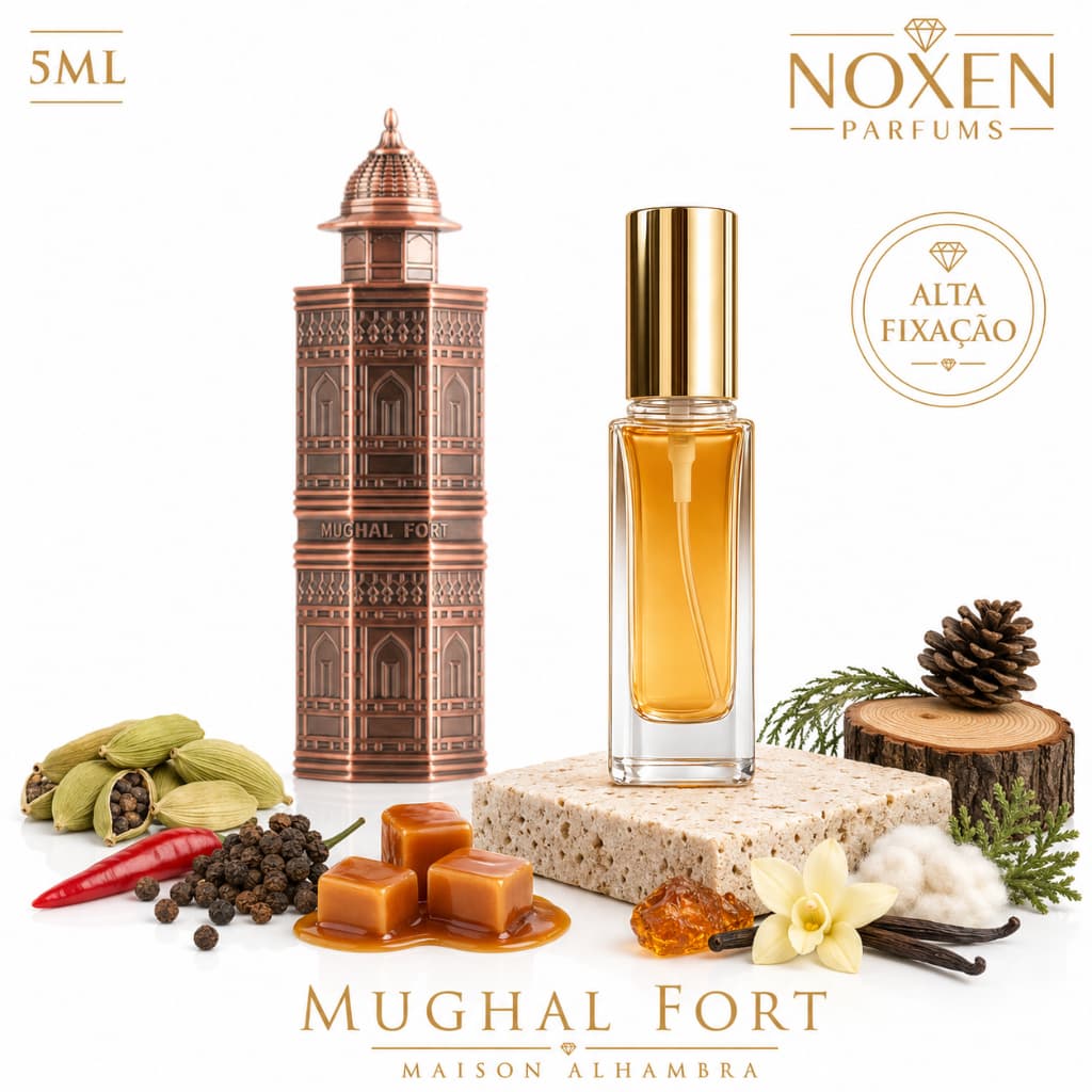 Perfume Feminino 5ml Premium Vidro Spray Mughal Fort Elegante Intenso Importado