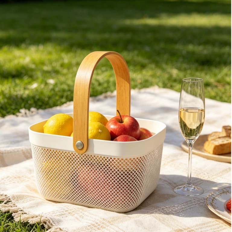 Cesto Organizador Multiuso plástico  Fruteira Decorativa para Casa Cozinha Mesa Posta Café
