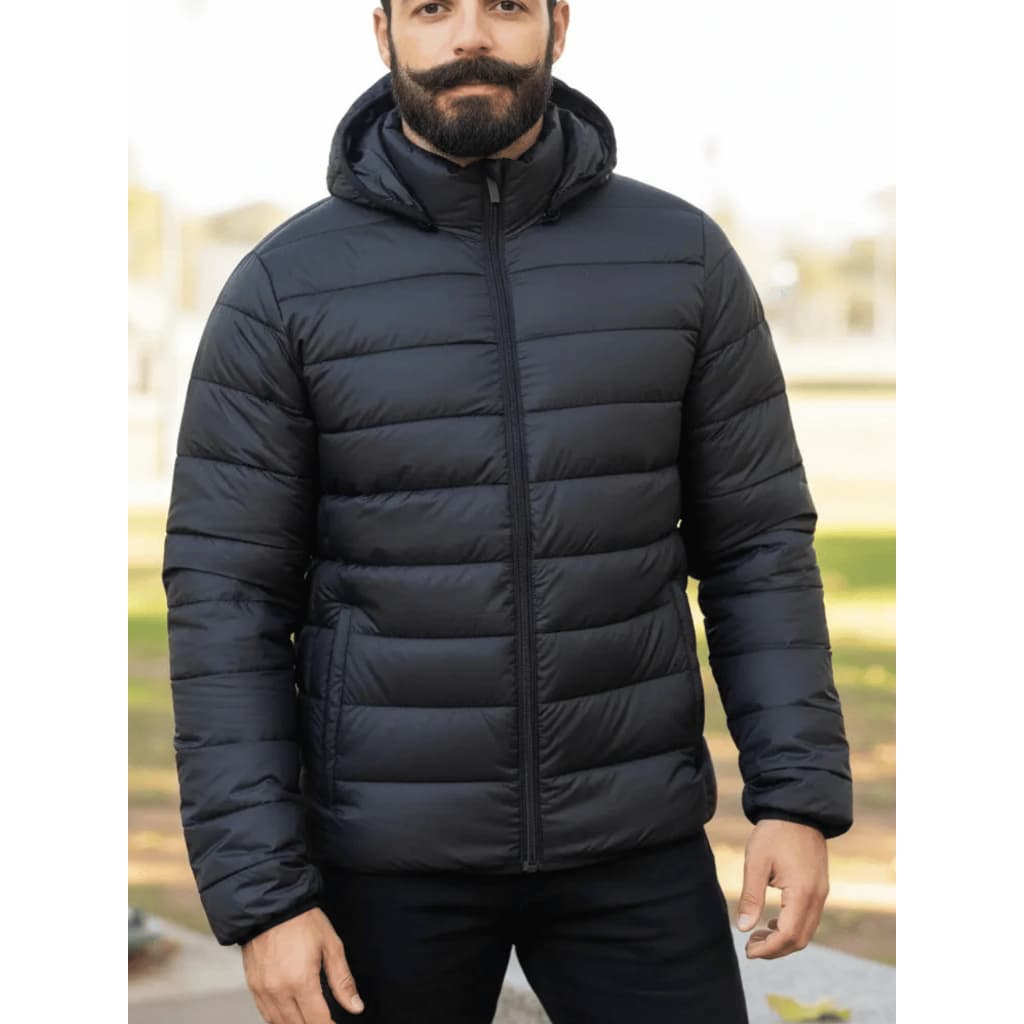 Jaqueta Puffer Bobojaco Masculina Impermeável Com Capuz Removível Para Frio