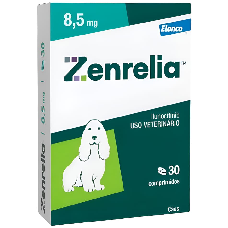 Zenrelia 8,5mg Elanco Cão Coceira Dermatite Alívio Rápido 30 Comprimidos