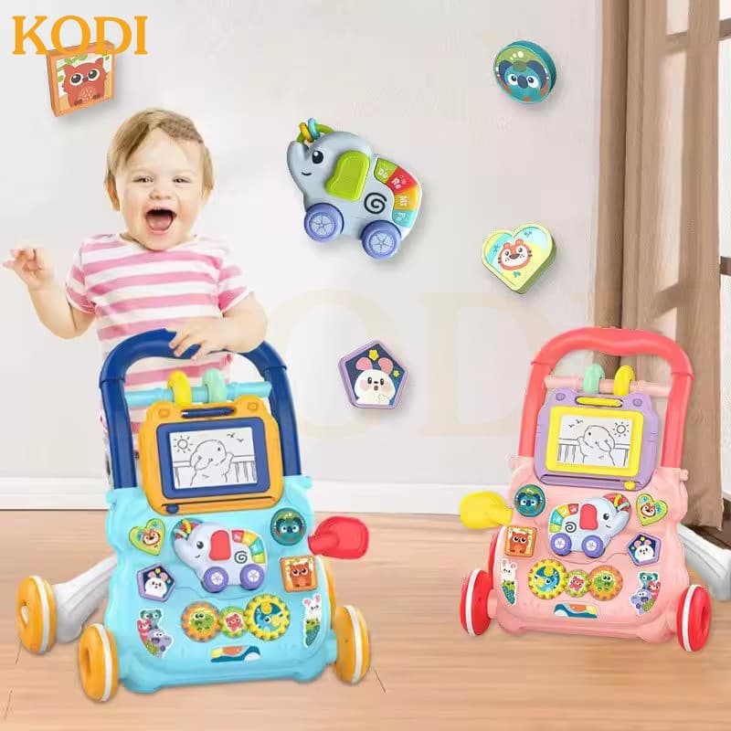 Andador Empurrador Infantil Musical Educativo Quadro Mágico Bebê Yuupi Rosa P20