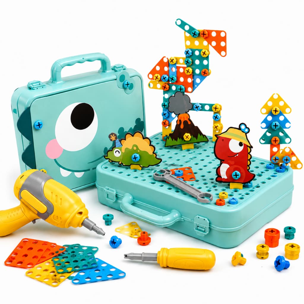 kit caixa de ferramentas infantil de montagem de parafuso crianças brinquedo