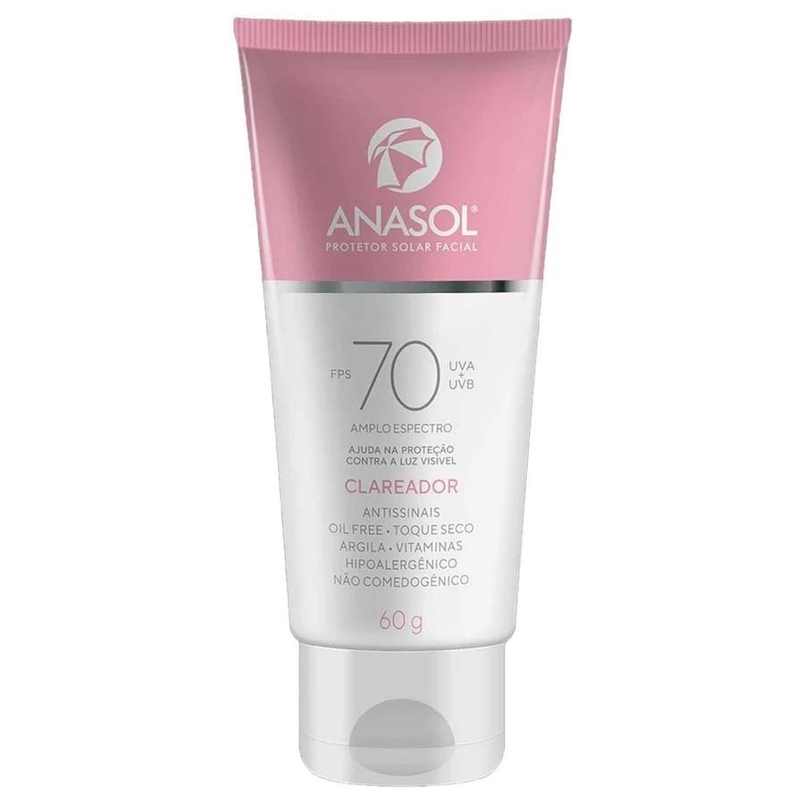 Anasol Protetor Solar Facial FPS70 - Clareador - 60g