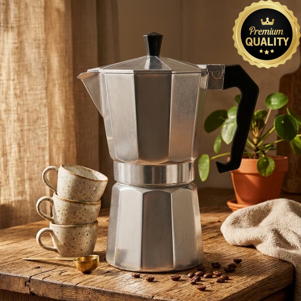 Cafeteira Italiana Moka Café Expresso 6 Xícaras Alumínio Café Puro