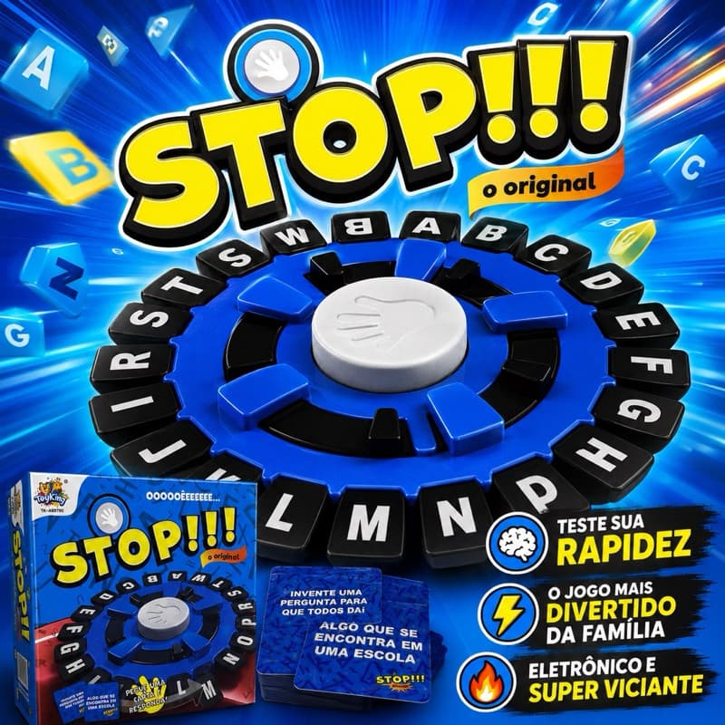 Jogo Stop Eletrônico Original Responde Rápido Português Diversão em Família