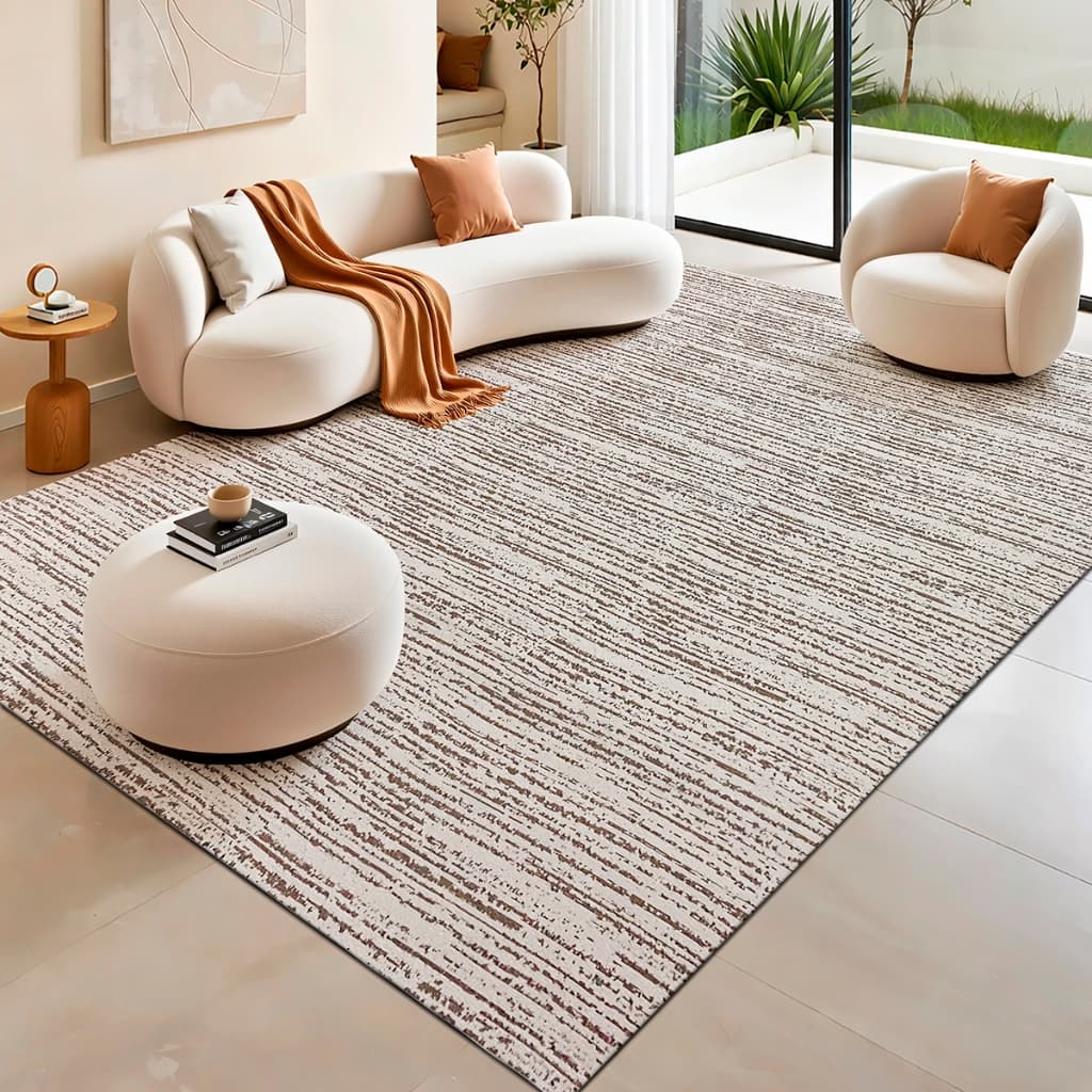 Tapete Sala Quarto Jacquard Antiderrapante Grande 3,00 x 2,50m Rústico Mesclado Decorativo