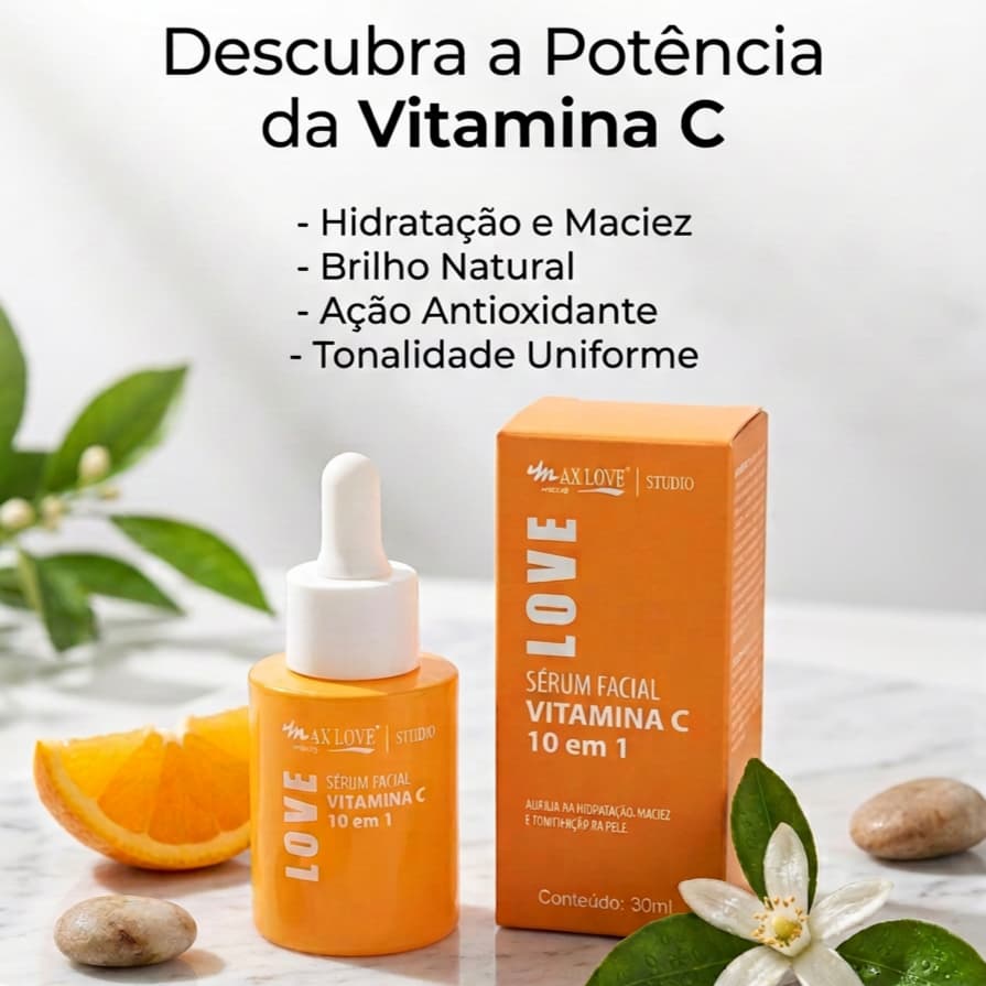 Sérum Facial Vitamina C 10 em 1 Max Love 30ml