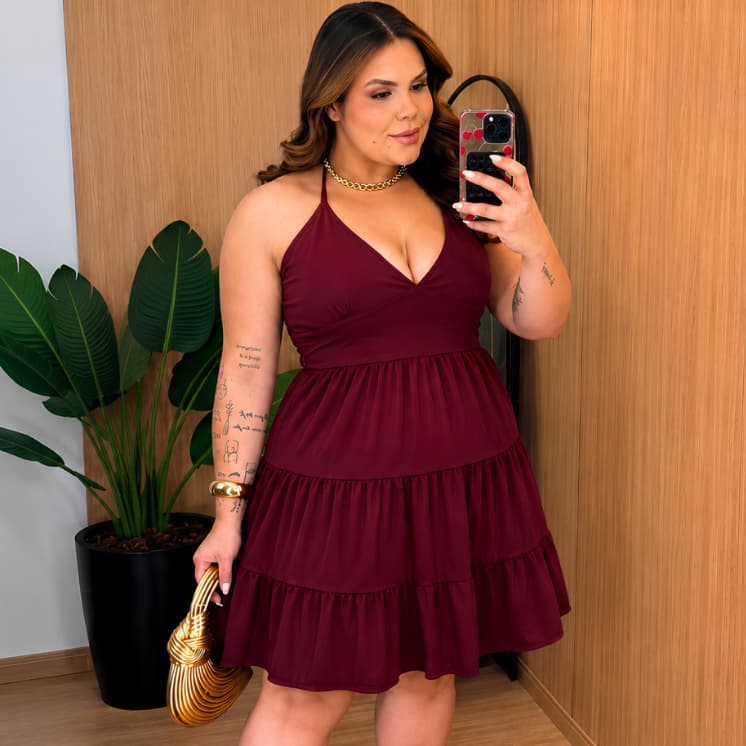 Vestido Plus Size Feminino Rodado Canelado Moda Blogueira Elegante Confortável Lindo