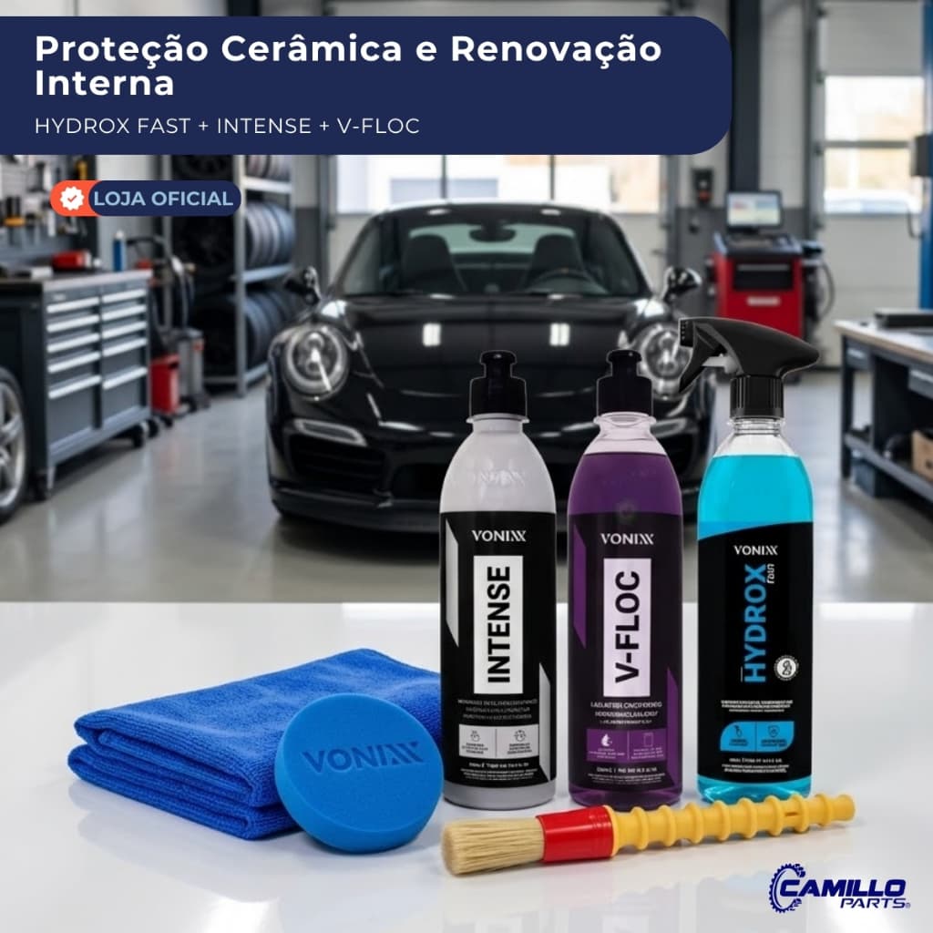 Kit Hydrox Fast Intense V-Floc 500ml Coating Cerâmico Lavagem Vonixx Limpeza Carros