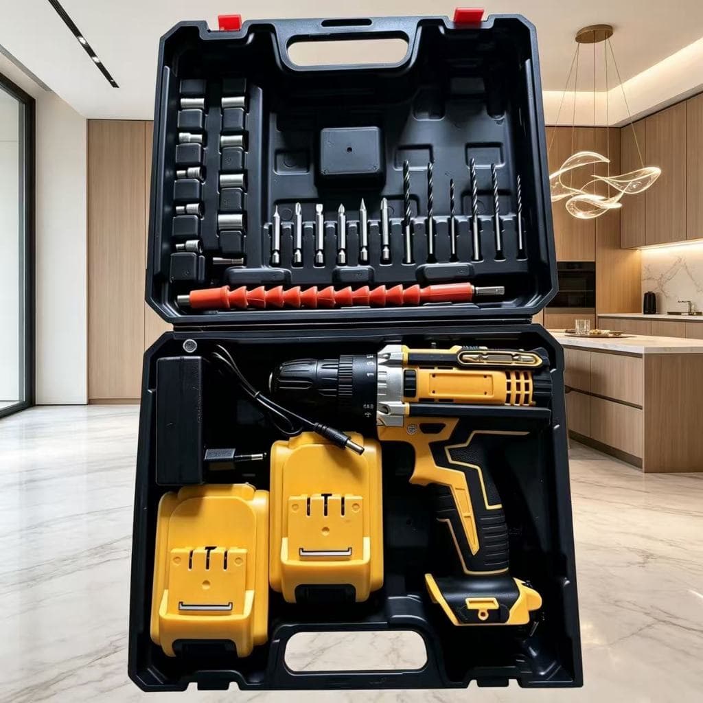 Parafusadeira Furadeira Sem Fio 2 Bateria Maleta 48V angela